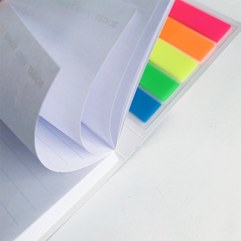 High Quality Custom Multi-Size Sticky Notes Gloss Laminated Cover Notepad Book Type Made from Cardboard Paper