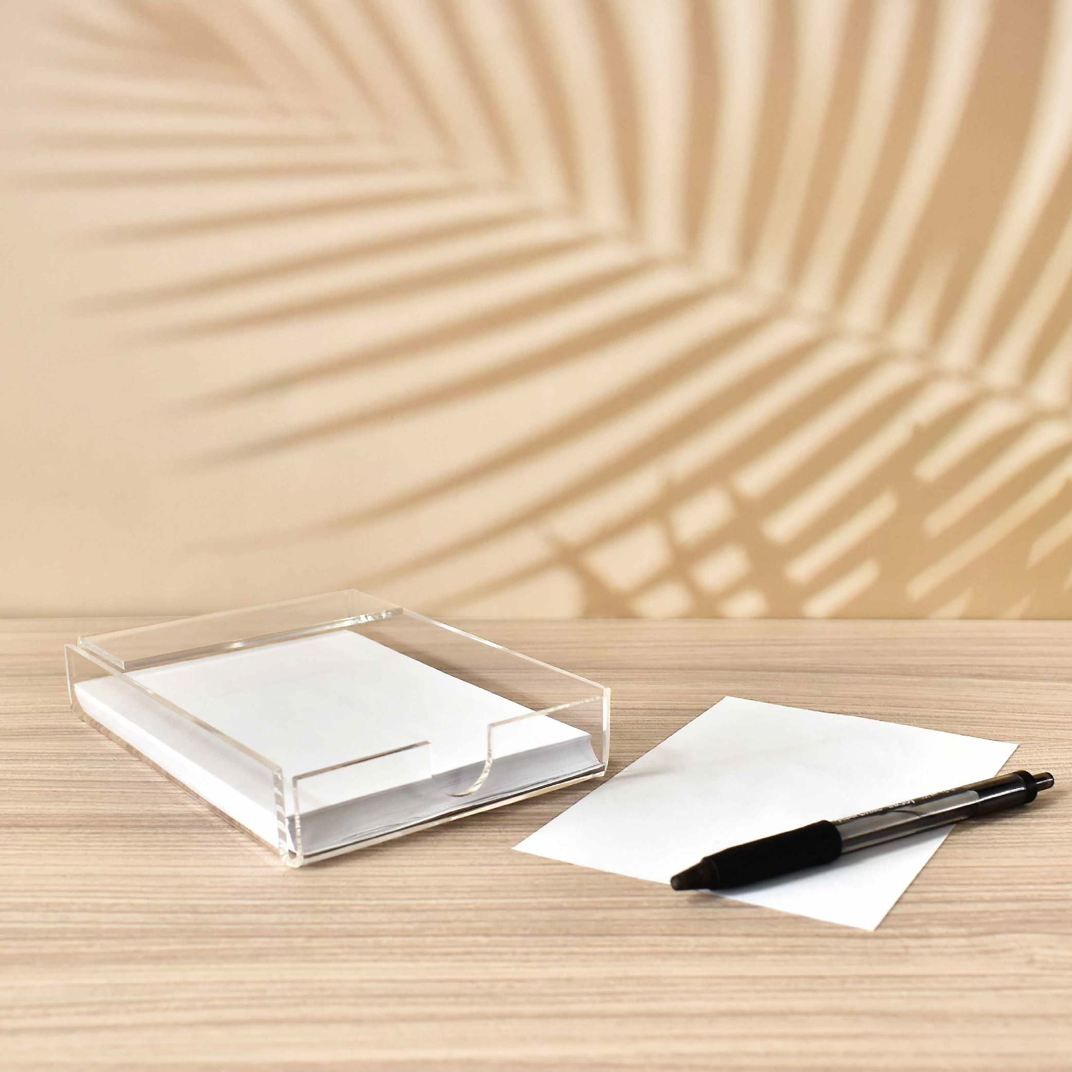 New Arrival Modern Design Acrylic Memo Pad Box With Paper Memo Holder