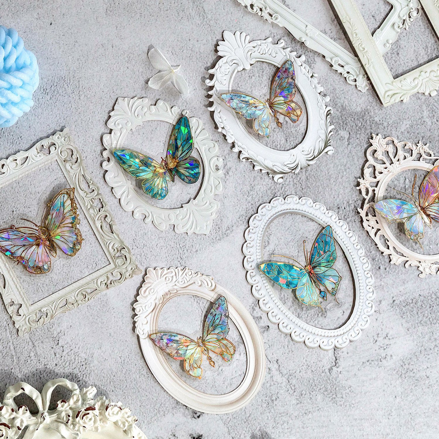 10 Pieces/Pack Border decorative paper Collage Card Romantic Hand Account DIY Material Decoration Base 6 Options