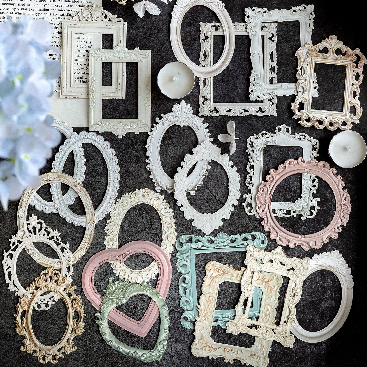 10 Pieces/Pack Border decorative paper Collage Card Romantic Hand Account DIY Material Decoration Base 6 Options