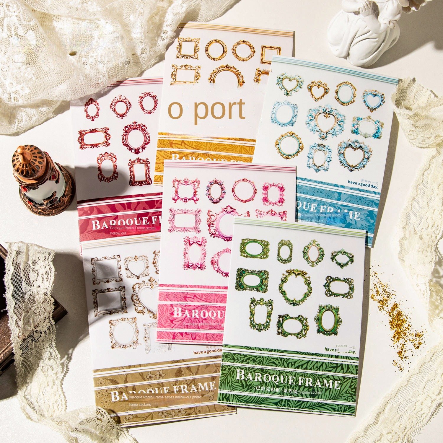 10pcs/pack Hardcard Baroque photo frame series Baroque openwork border Handbook material