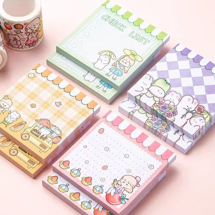 Wholesale Cute Animals Custom Printing Rectangle Paper Memo Unicorn Sticky Notes Pad Sticky Note