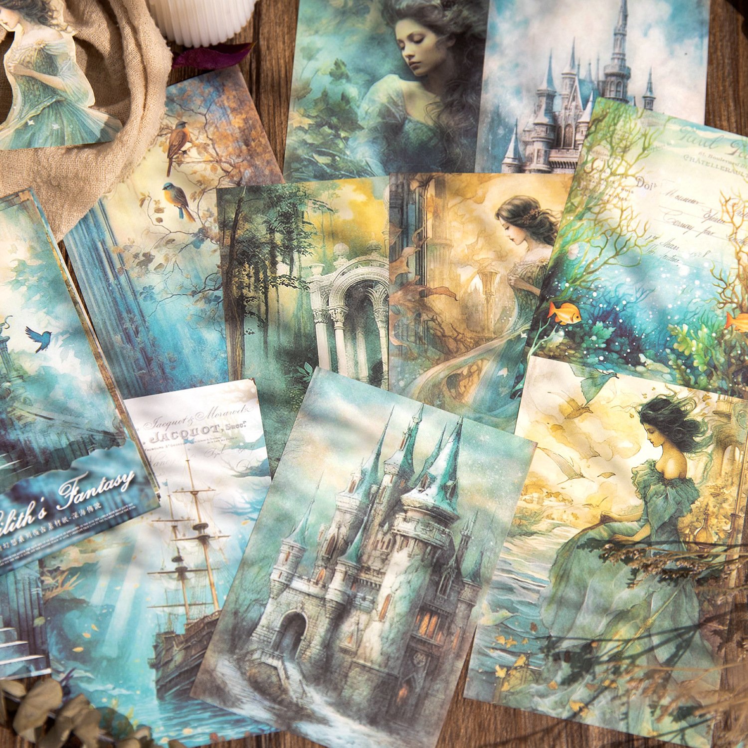 30pcs/pack Material Paper Lilith's Fantasy Series Vintage Fantasy Handbook Decoration Material