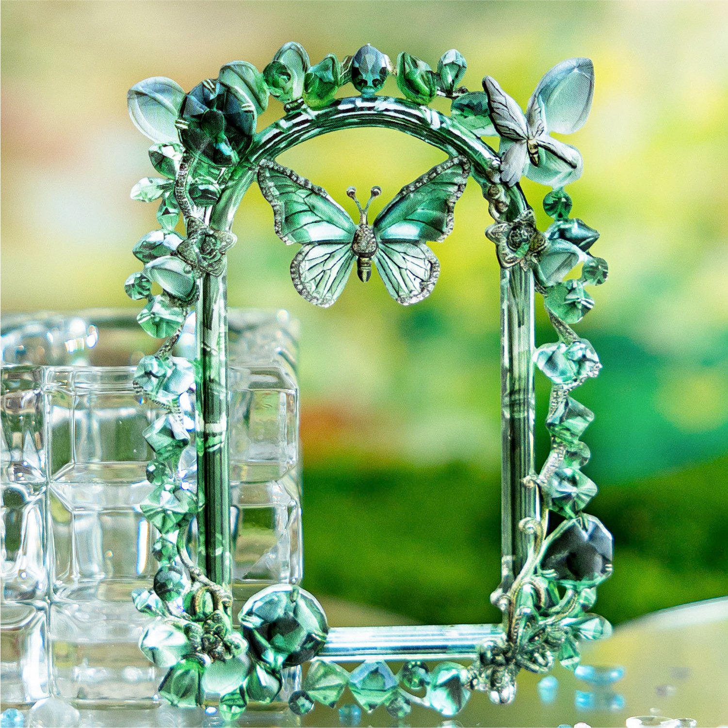 10pcs/pack Collage Cards Crystal Flower Realm Series Openwork Vintage Embossed Handbook Collage Material
