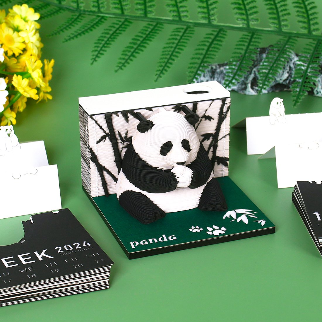 Sweetmade Factory Direct Creative Paper Crafts 155 Sheets Panda New Product Ideas 2025 OEM ODM 3D Memo Pad Weekly Calendar