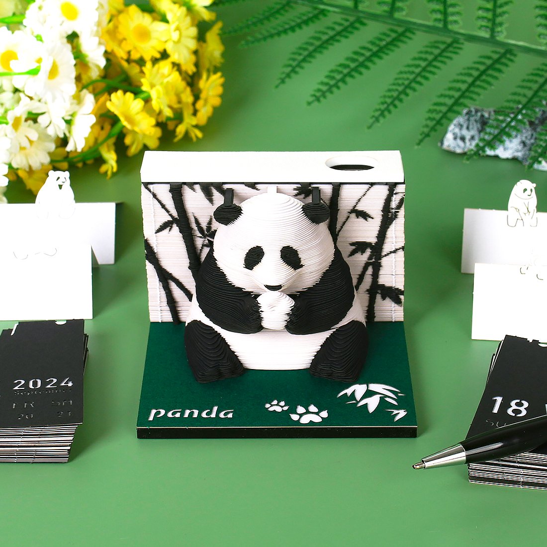 Sweetmade Factory Direct Creative Paper Crafts 155 Sheets Panda New Product Ideas 2025 OEM ODM 3D Memo Pad Weekly Calendar