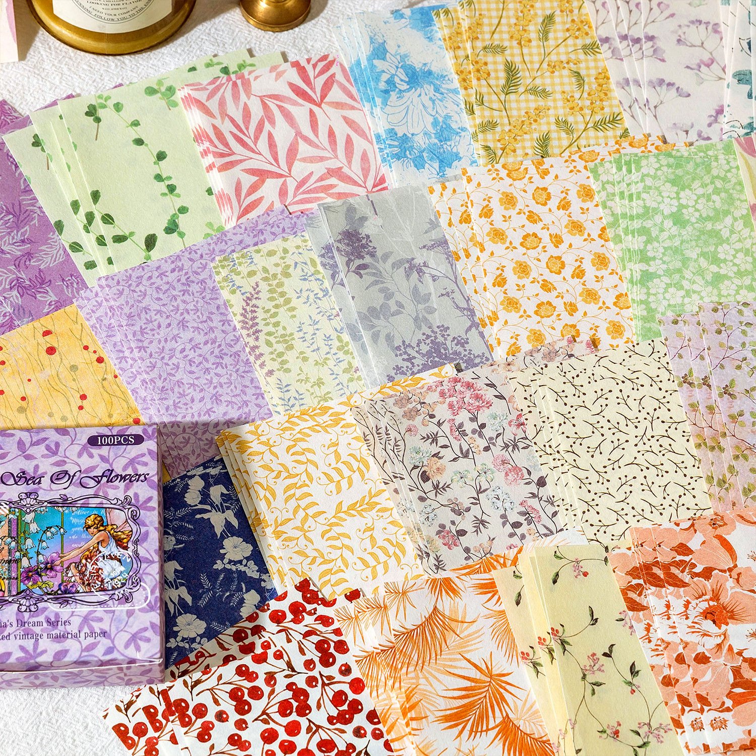 100sheets/pack Boxed Retro Material Paper Anna's Dream Series Retro Collage Retro Manuscript Notebook DIY Pack 6 Models