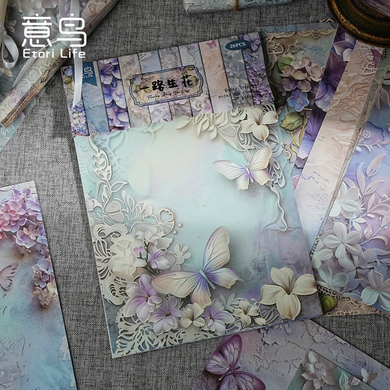 20pcs/pack Vegetable Paper Botanist Light Vintage Salt Handbook Basic Decoration Background Priming Paper