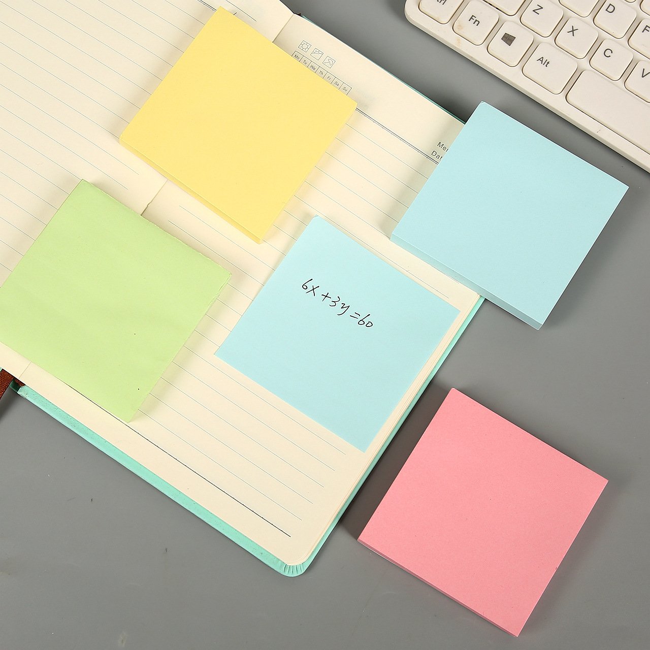 Customizable Sticky Notes 3x3 Inch 100 Sheets Per Pad Colorful Self-Stick Notes Easy Post Memo Pads