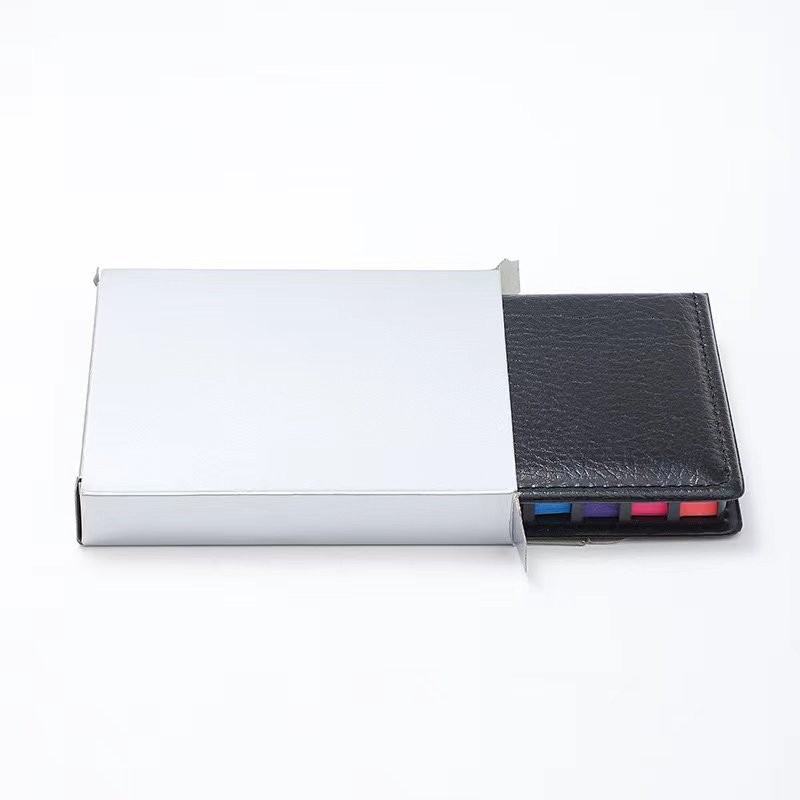 Customized Note Pad Paper Stickers index Rectangular Desktop Sticky Note Set Leather Box Memo Pad With Custom Logo
