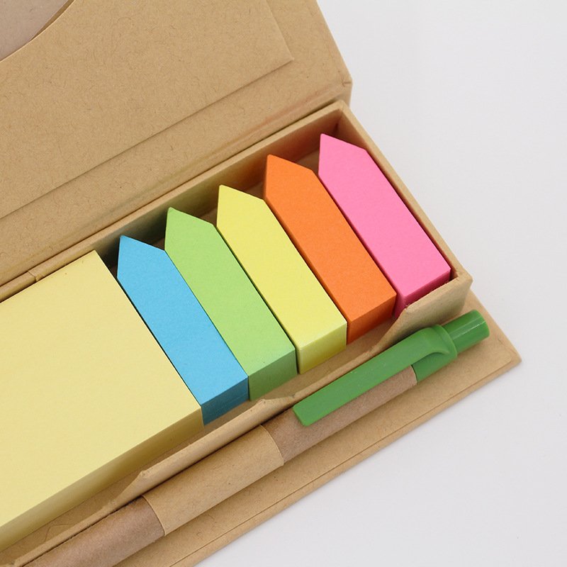 Writing Memo Pad Colorful Notepad Customized Style Packaging Box Novelty Design Sticky Notes With Pen