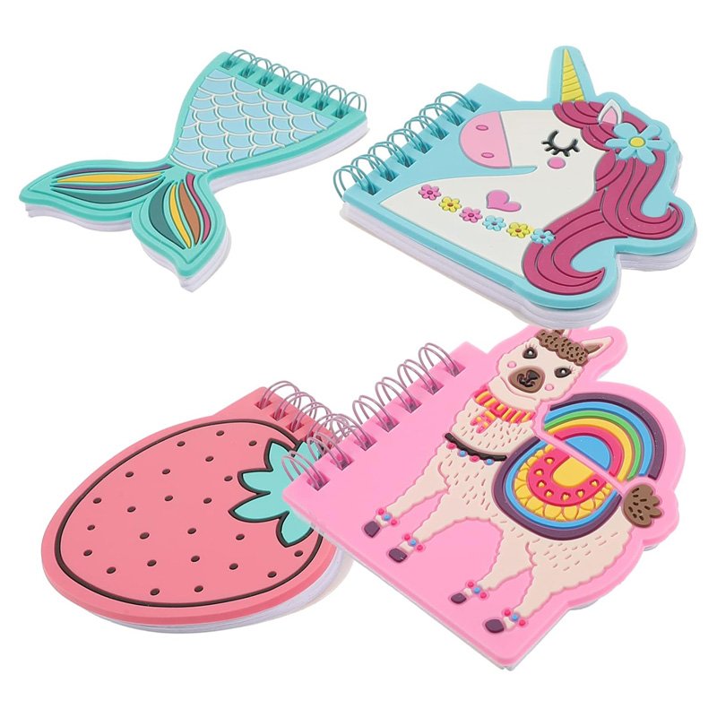 Cute Mini Spiral Notebook Memo Pad Notepad Mermaid Tail/Strawberry/Llama/Unicorn