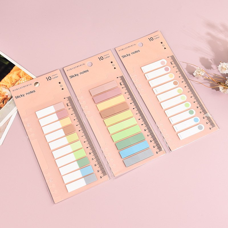 Custom-Made PET Loose-Leaf Index Stickers Morandi & Wind Color Solid Sticky Notes Self-Adhesive for Students