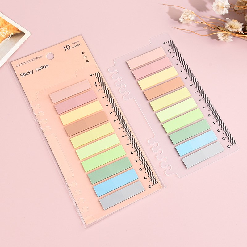 Custom-Made PET Loose-Leaf Index Stickers Morandi & Wind Color Solid Sticky Notes Self-Adhesive for Students