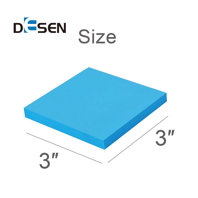 DESEN 3x3 Inches 100 Sheets/Pad 12 Pads/Pack Bright Colors Self-Stick Pads Novelty Stationery Sticky Notes