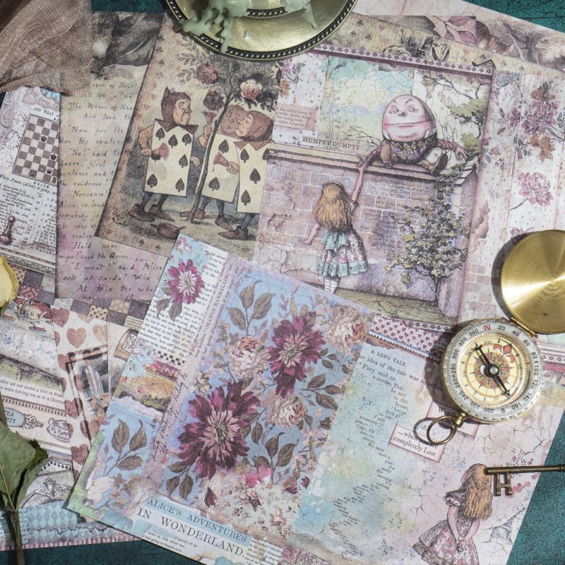 30pieces/pack Vintage Material Paper Moore Manor Garden Series Artistic Flower DIY Journal Decoration 6 Models