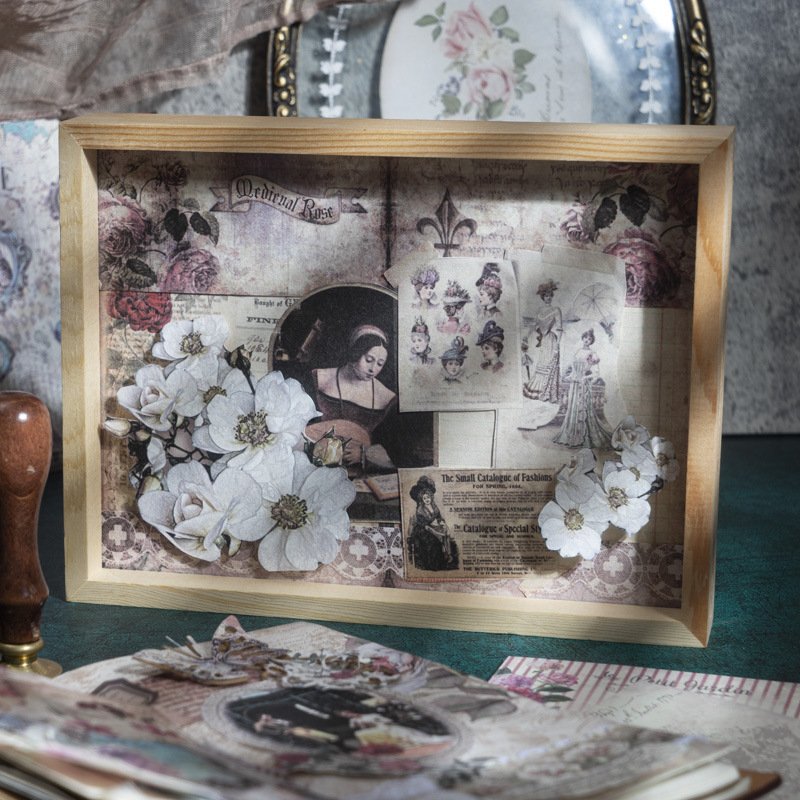 30pieces/pack Vintage Material Paper Moore Manor Garden Series Artistic Flower DIY Journal Decoration 6 Models