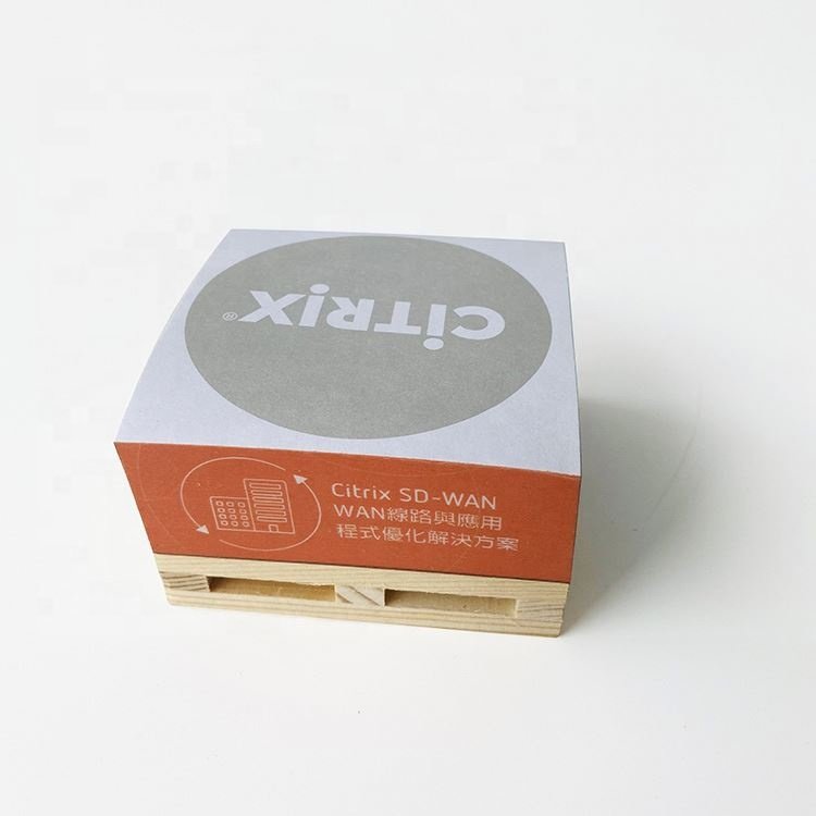 Custom Printing Logo Memo Pad Notepad Cube With Wood Pallet