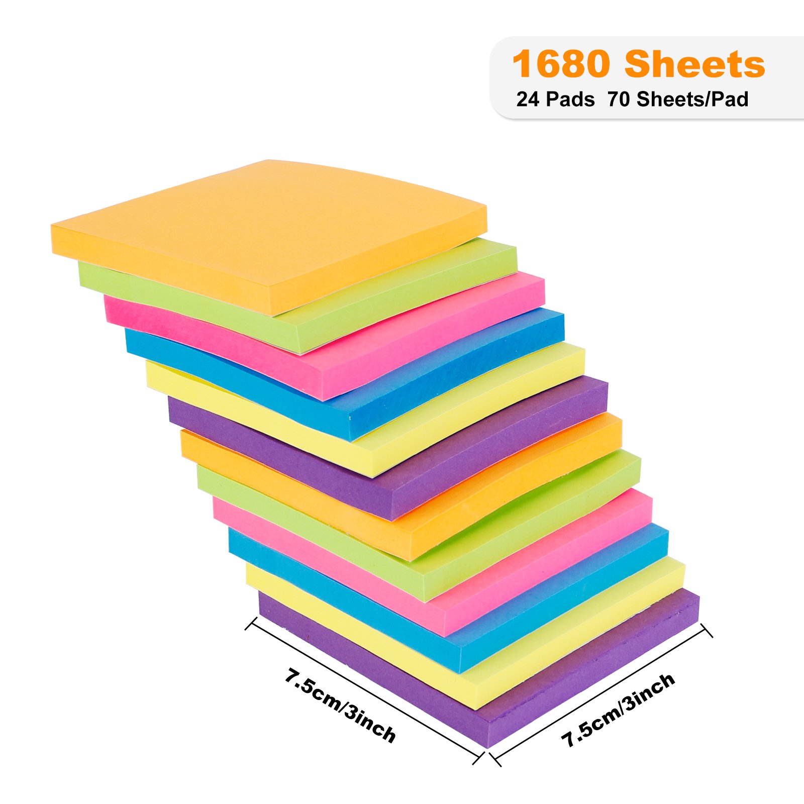 2023 New Product Sticky Notes 3"X3" 75x75mm Removable Sticky Notes For Office Supply
