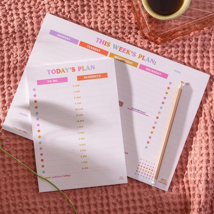 Customisable Agenda Daily Planner Task List Check List Weekly Planner Memo Pad High Quality Personalise Design All Colors No MOQ