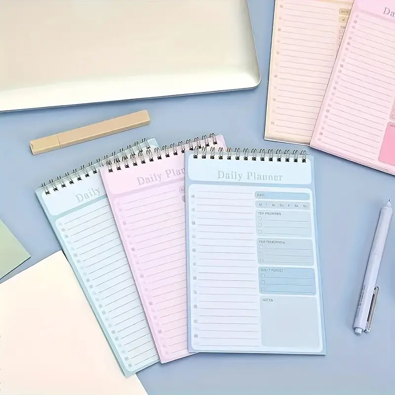 Daily Notebook 30 Sheets Academic Plan to-Do List Notebook Work Plan, School Supplies, Books Aesthetic School Supplies