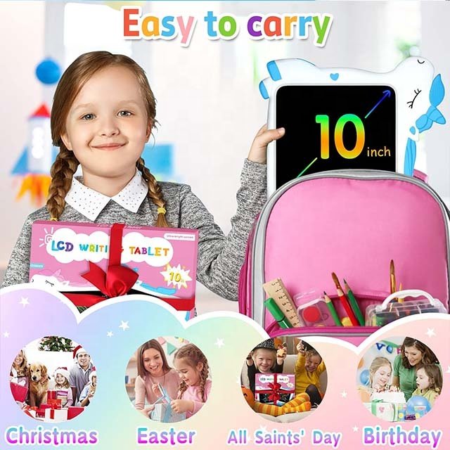 Unicorn Toy 10 Inch LCD Writing Tablet Kids Doodle Draw Board Birthday Christmas Gifts for 3 4 5 6 7 8 Year Old Girls Boys