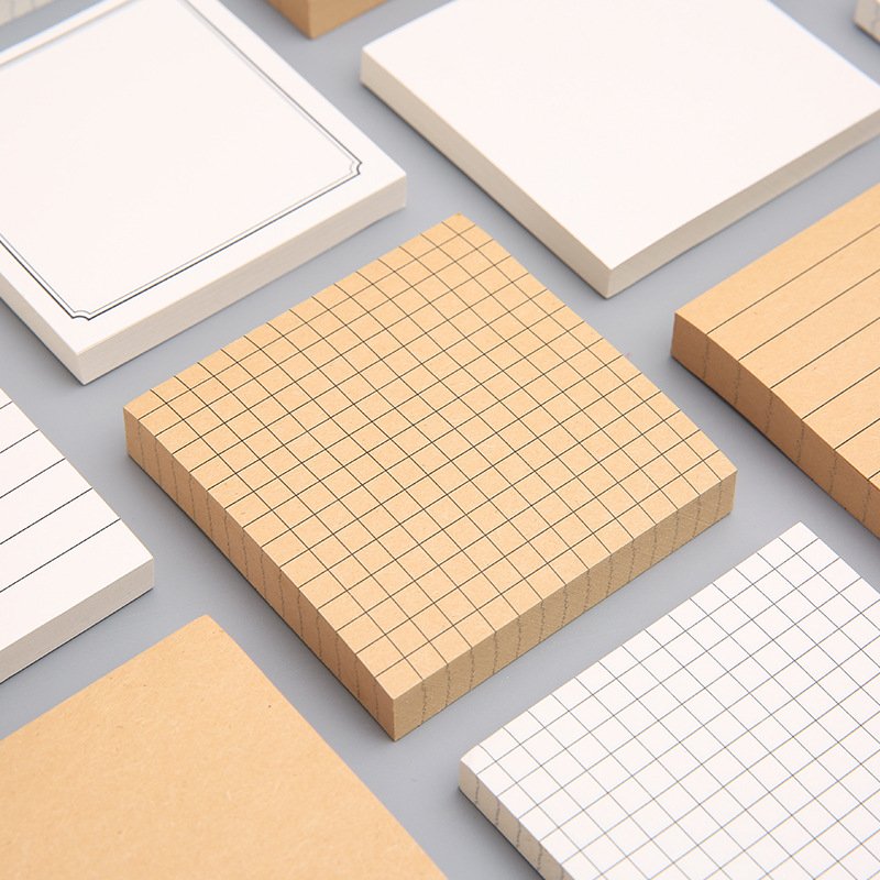 Custom 80sheets 3 x 3 inch kraft paper grid lined sticky notes easy post memo pad