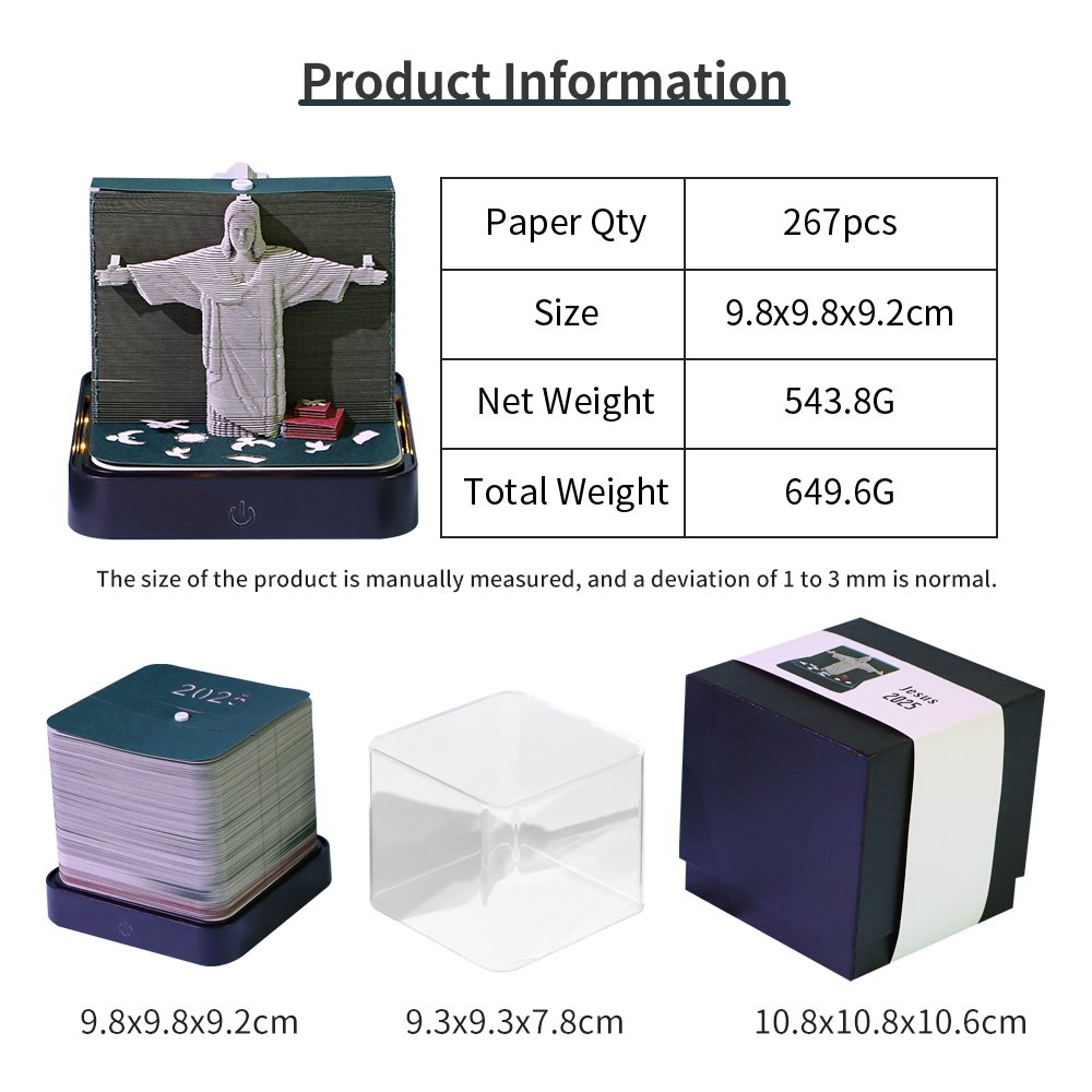 Custom Promotional Logo Company Corporate 3d Notepad Office Calendar 2025 Giveaway Gift Set Business Gift Set Memo Pad With Box