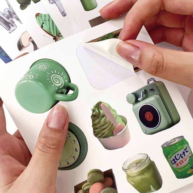 Vintage Waterproof Luggage Sticker Stationery Sticker Memo Pads Cartoon Sticker Book 40 Sheets