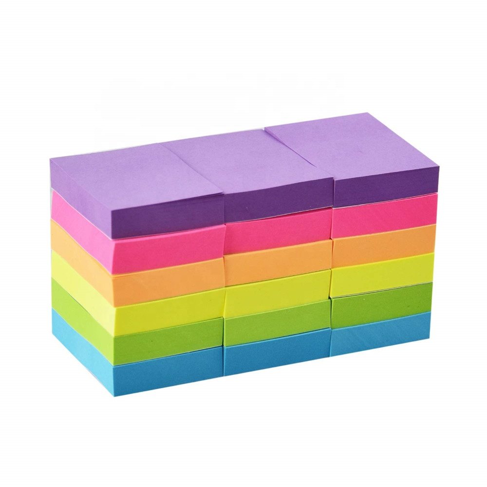 Custom Sticky Notes 1.5 x 2 inch Self-Stick Notes Book 6 Bright Color 100 Sheets per Pad Memo pad
