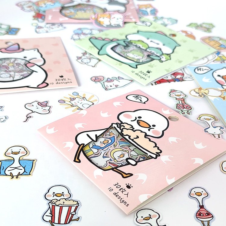 Custom Decoration Design Animals 3D Waterproof Kawaii Stickers Sheet Packs Cute Sticker