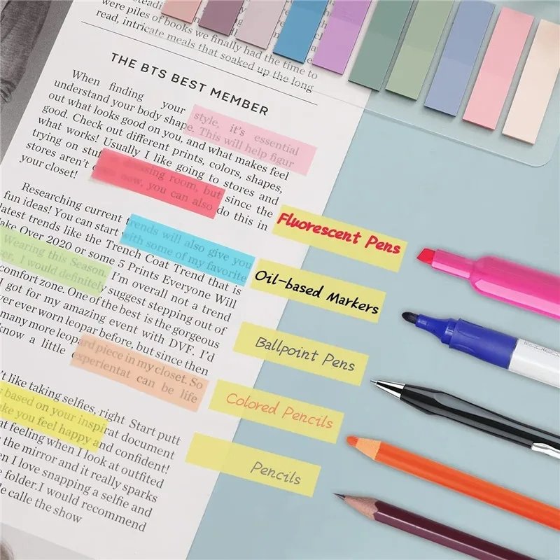 107 Packs Index Tabs Self Adhesive Page Markers Transparent Waterproof Sticky Notes Classify Files Flags planner Stickers