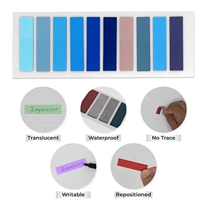 107 Packs Index Tabs Self Adhesive Page Markers Transparent Waterproof Sticky Notes Classify Files Flags planner Stickers