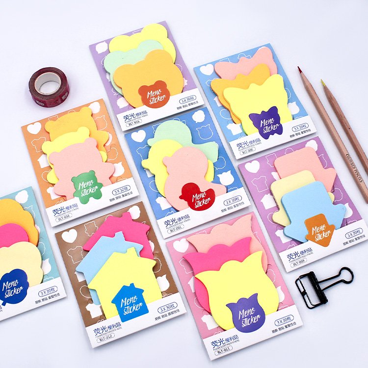 YALONG YLWG10124 Custom Stickers Note Wholesale Memo Pads Irregular Shape Self-Adhesive Notes Factory Direct Sales