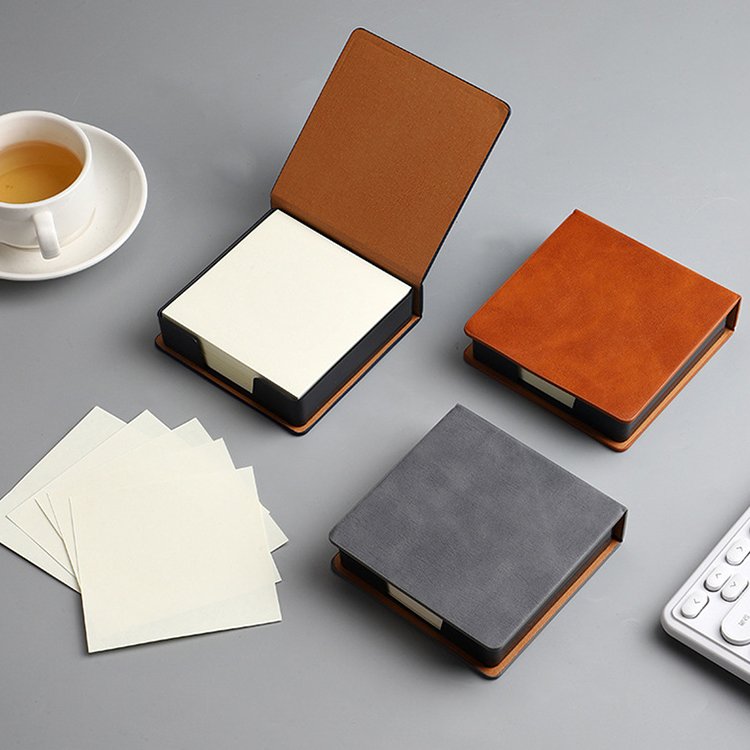 Factory Supply Creative Leather Box Pad With Custom Logo business office notepad sticky notes clipboard