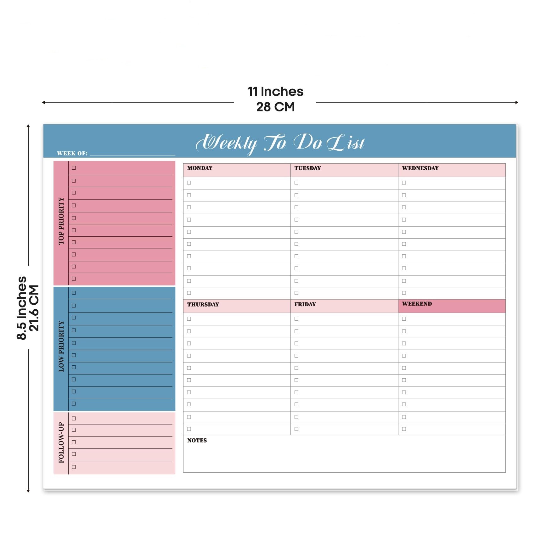 Weekly Planner Customize Daily Study To Do List Grocery Shopping Checklist Notepads Weekly Planner Notepad Grocery List Notepad