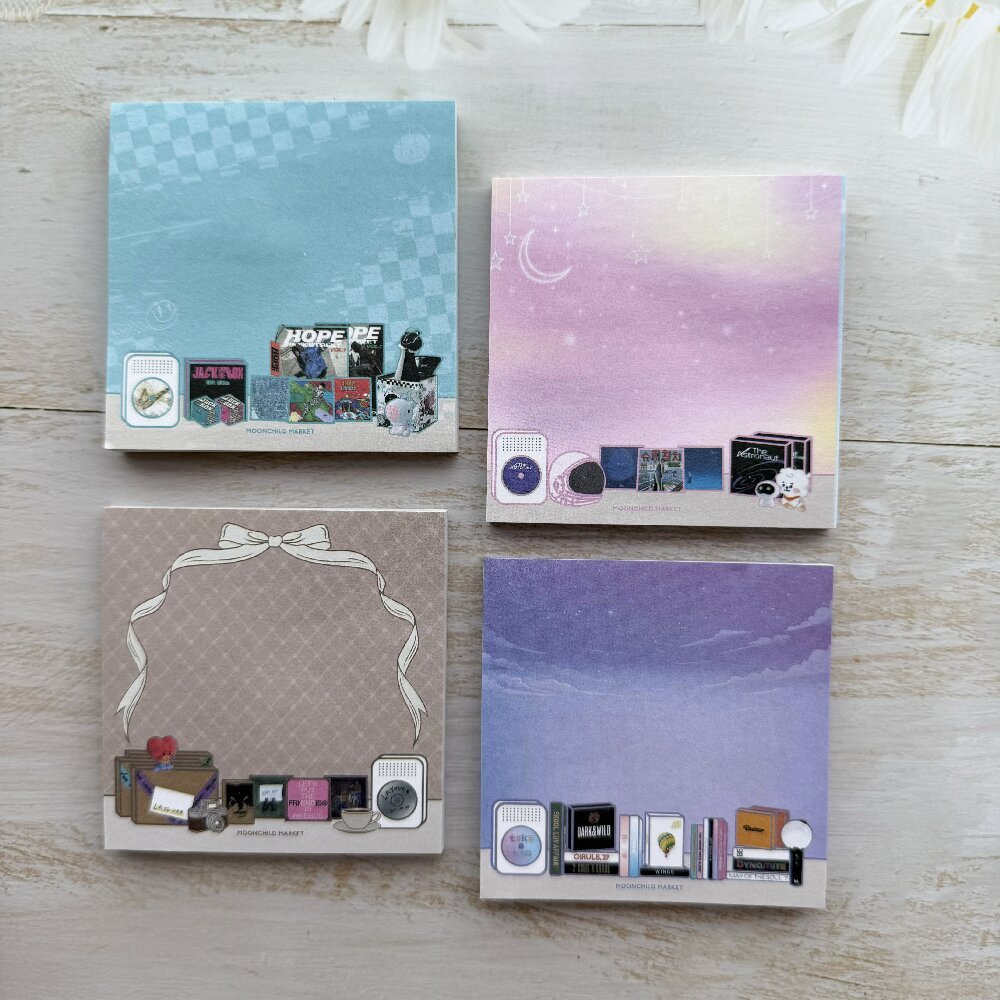 anime Cartoon Student Notes Set Self-Adhesive Pasting Creative Messages For Biscuits Toast Sticky notes pads