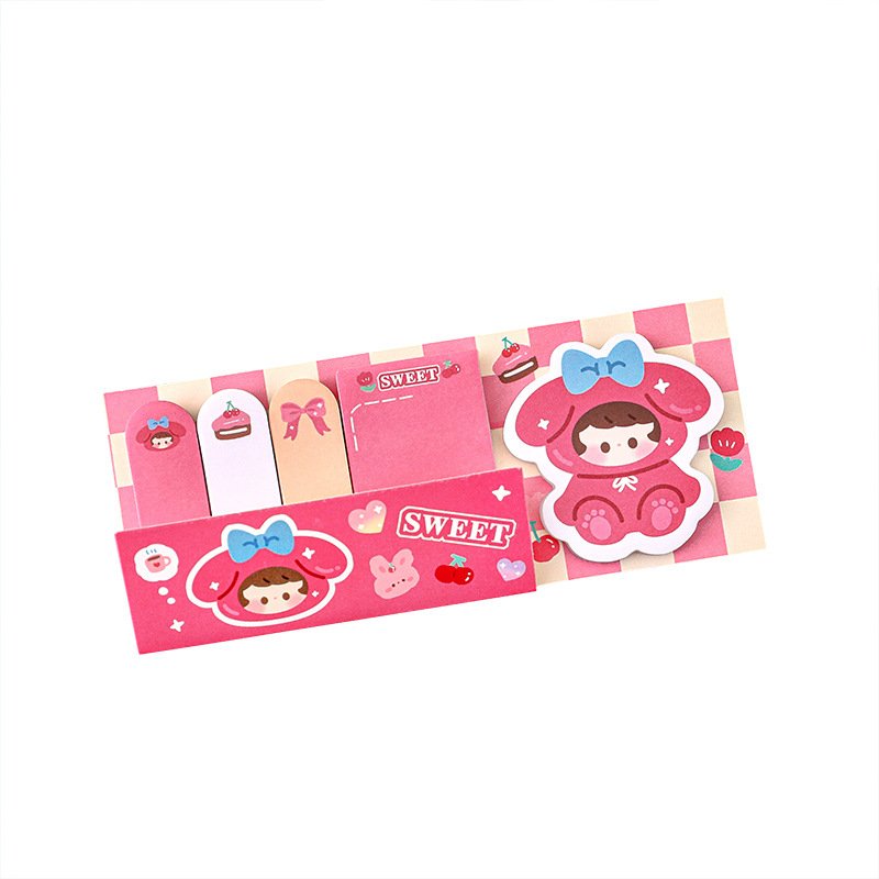 ins cartoon cute pet combination notes, student creative index sticker high-value message N times sticky note book