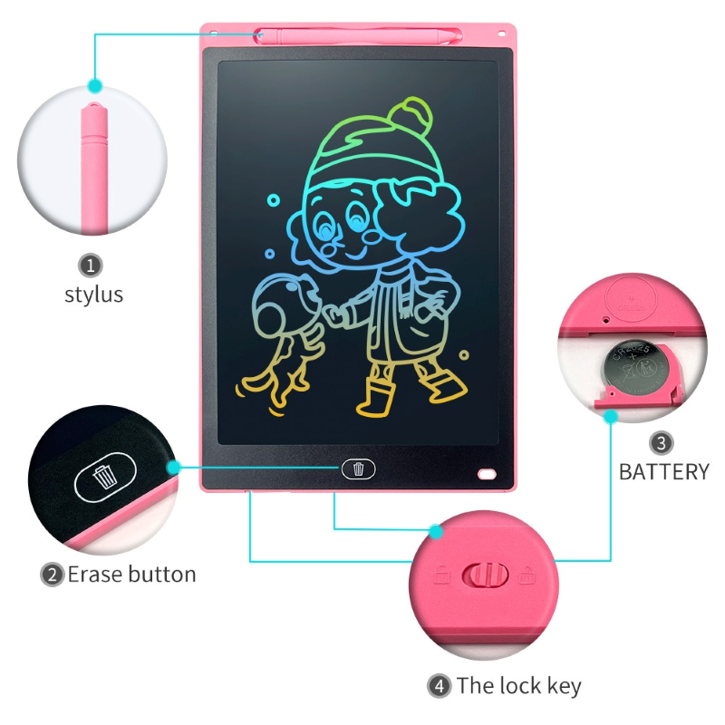 12 Inch LCD Writing Tablet kids digital electronic drawing boards memo pad erasable writing tablet doodle memo pad for kids toy