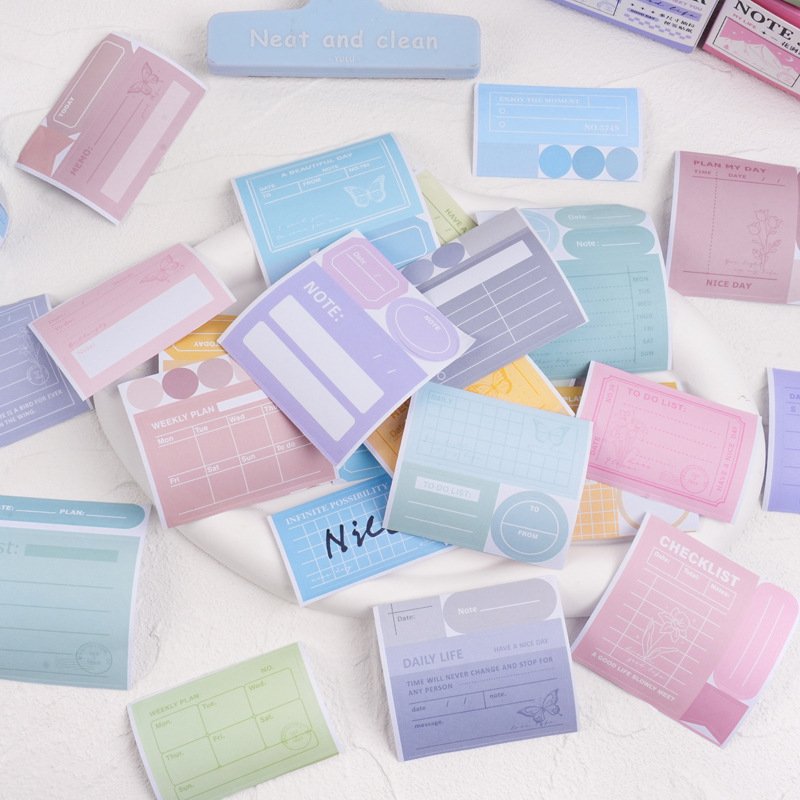 New creative die-cut agenda planner organizer sticky notes pad label school daily weekly planner memo pad stationery customize