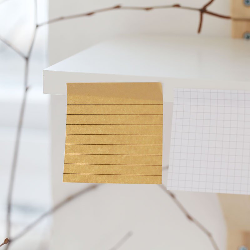 Pocket Memo Pad Mini Grid Pattern Kraft Paper Sticky Notebooks