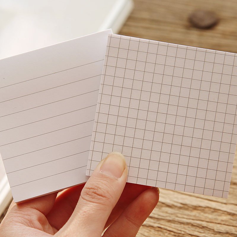 Pocket Memo Pad Mini Grid Pattern Kraft Paper Sticky Notebooks