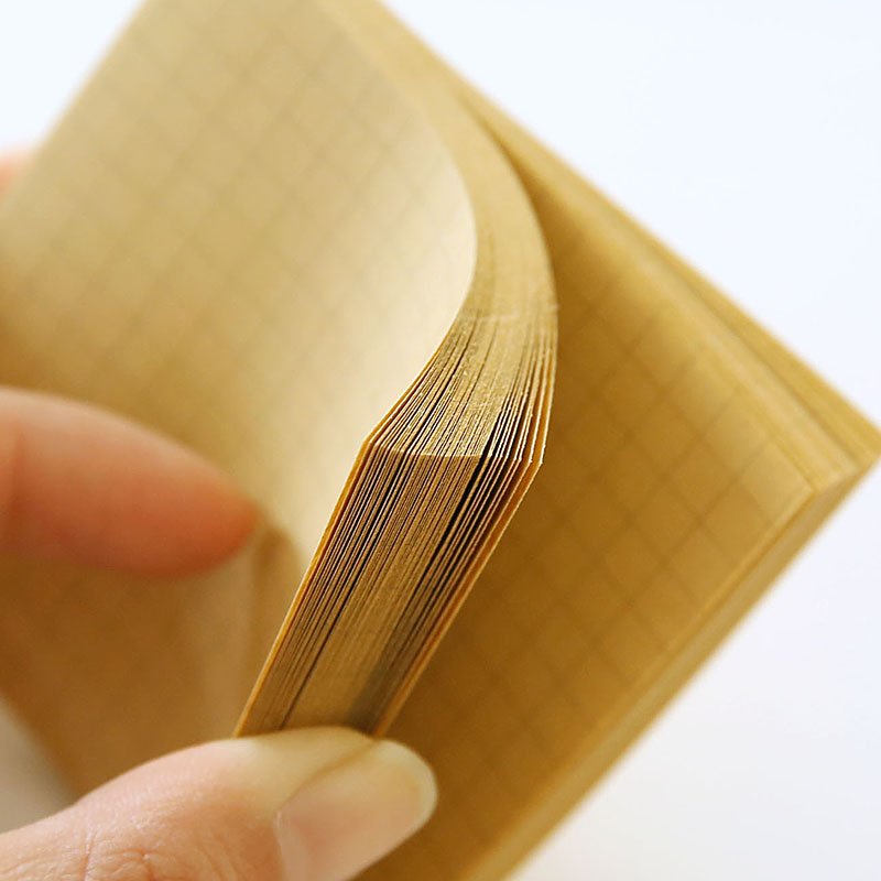 Pocket Memo Pad Mini Grid Pattern Kraft Paper Sticky Notebooks