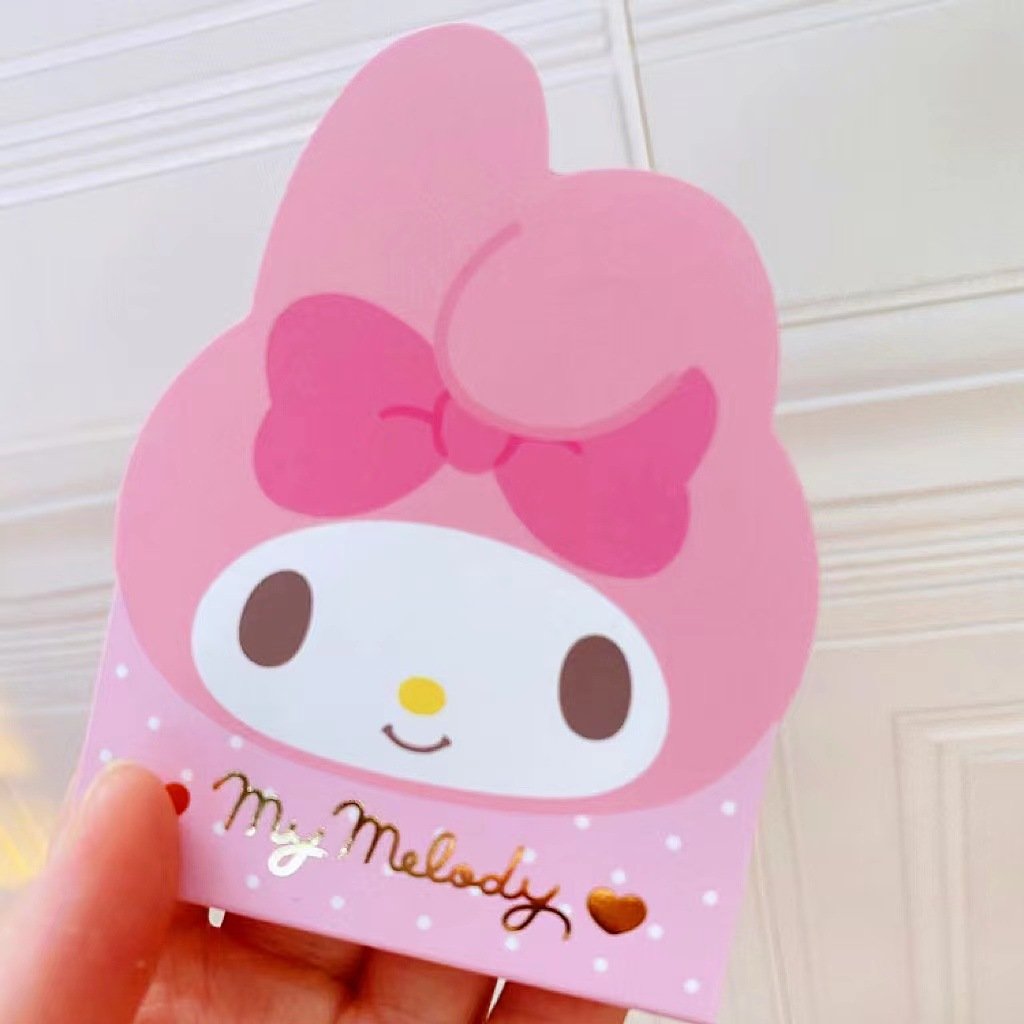 DHF763 Wholesale Cartoon portable memo notes kawaii cartoon Kuromi Melody memo pads cute notepad stationery