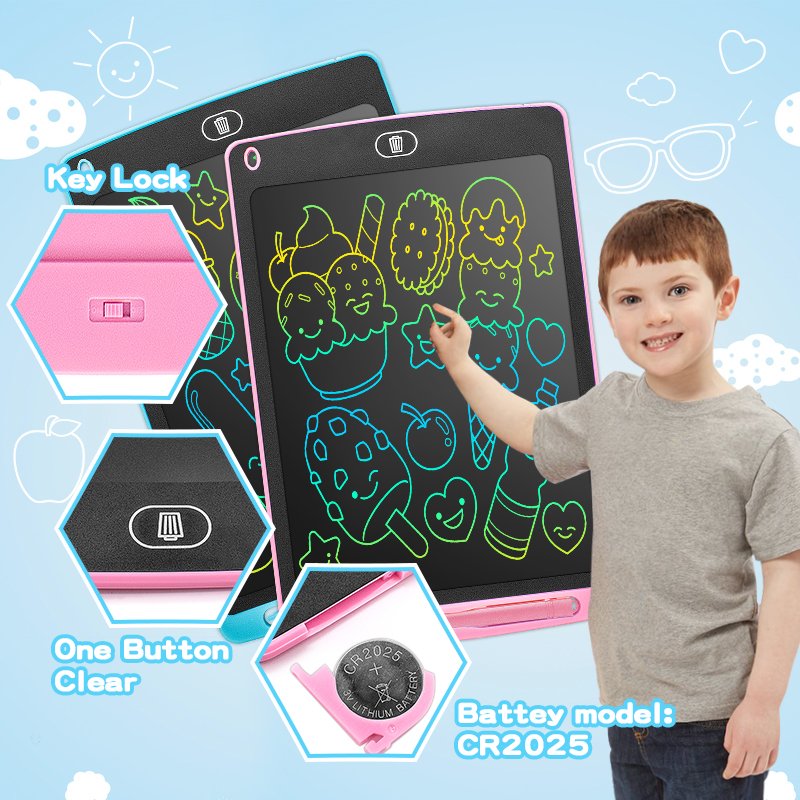 8.5-Inch Unisex Plastic Pads Drawing and Handwriting Board with Portable Electronic LCD Writing Tablet Kids