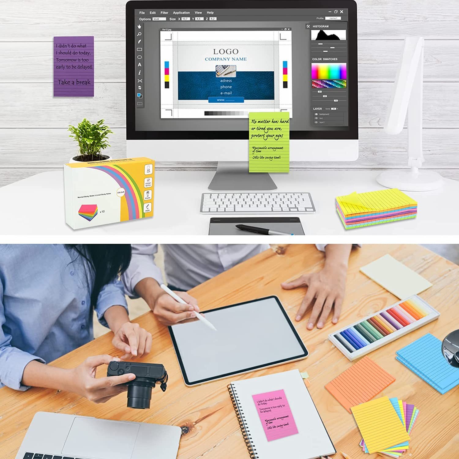 Customize Hot sale sticky note pad Sticky Notes custom logo print sticky note Custom Size 4x6 inches