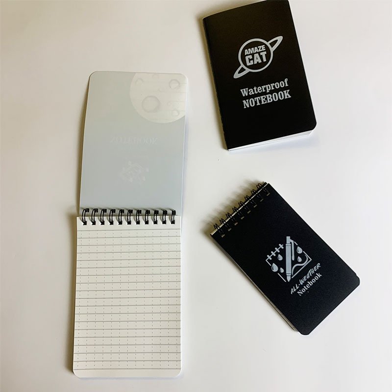 Writing in the Rain Luxury Custom Meeting A7 Work Waterproof Stone Paper Jotter Notepad with PP Cover Spiral Bound Notebook