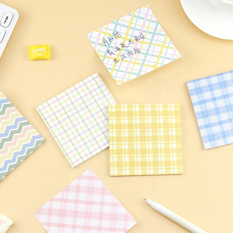 Wholesale school stationery office fashion wavy texture mini sticky notes for girls