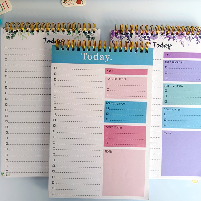 LABON Undated 52 Sheets To Do List Notepad Checklist Organizer Spiral Daily Work Planner Memo Pad
