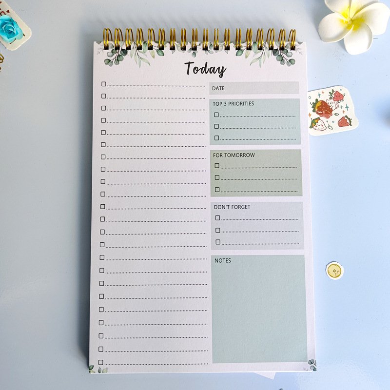 LABON Undated 52 Sheets To Do List Notepad Checklist Organizer Spiral Daily Work Planner Memo Pad